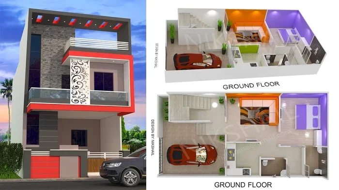 25 by 50 House Plan with Car Parking Design Layouts